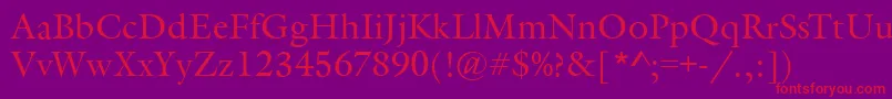 GarethRegular Font – Red Fonts on Purple Background