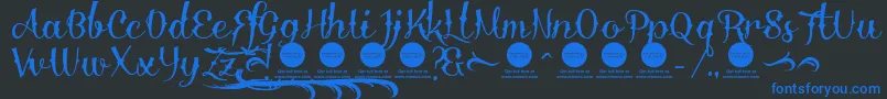 DemoDelinquenteAlti Font – Blue Fonts on Black Background