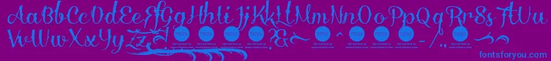 DemoDelinquenteAlti Font – Blue Fonts on Purple Background