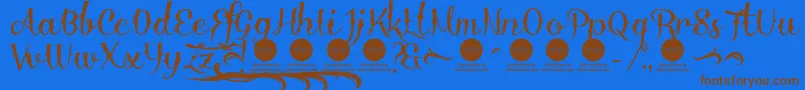 DemoDelinquenteAlti Font – Brown Fonts on Blue Background