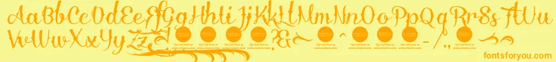 DemoDelinquenteAlti Font – Orange Fonts on Yellow Background