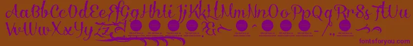 DemoDelinquenteAlti-Schriftart – Violette Schriften auf braunem Hintergrund