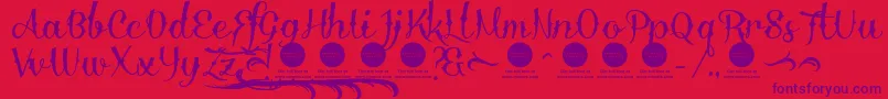 DemoDelinquenteAlti Font – Purple Fonts on Red Background