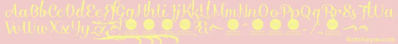 DemoDelinquenteAlti Font – Yellow Fonts on Pink Background