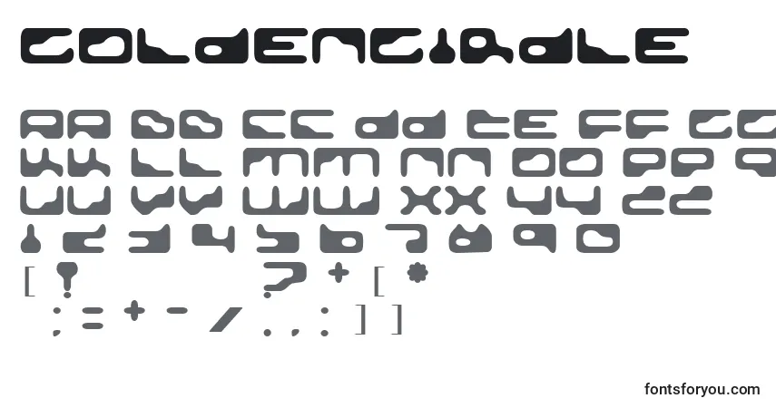 A fonte GoldenGirdle – alfabeto, números, caracteres especiais