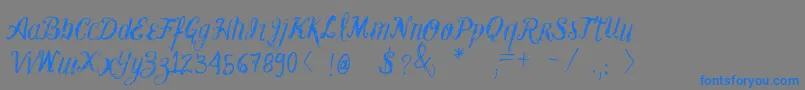 Vtksblank-Schriftart – Blaue Schriften auf grauem Hintergrund