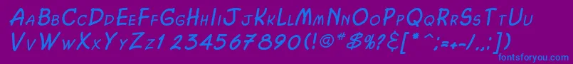 Шрифт ChasmItalic – синие шрифты на фиолетовом фоне