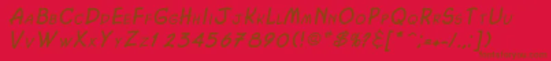 フォントChasmItalic – 赤い背景に茶色の文字