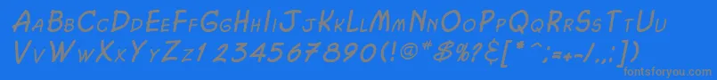 ChasmItalic-fontti – harmaat kirjasimet sinisellä taustalla