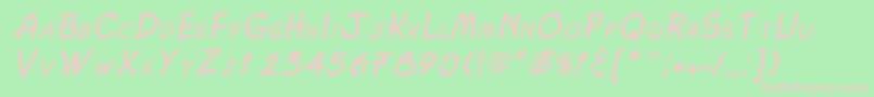 フォントChasmItalic – 緑の背景にピンクのフォント