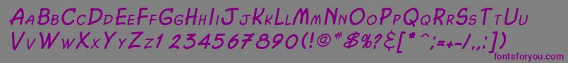 Шрифт ChasmItalic – фиолетовые шрифты на сером фоне