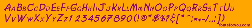 ChasmItalic Font – Purple Fonts on Orange Background