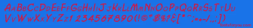 ChasmItalic Font – Red Fonts on Blue Background