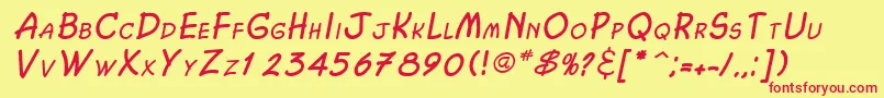 ChasmItalic Font – Red Fonts on Yellow Background