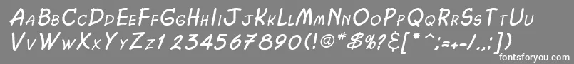 ChasmItalic Font – White Fonts on Gray Background