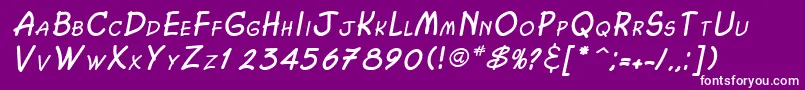 ChasmItalic Font – White Fonts on Purple Background