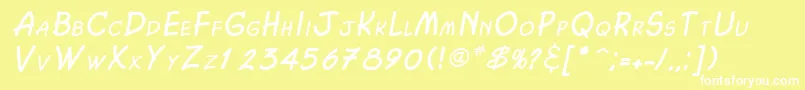 ChasmItalic Font – White Fonts on Yellow Background