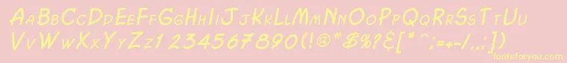 ChasmItalic Font – Yellow Fonts on Pink Background