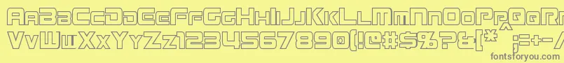 MissionGtRCondensedHollow Font – Gray Fonts on Yellow Background