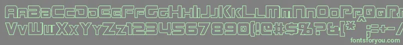 MissionGtRCondensedHollow Font – Green Fonts on Gray Background