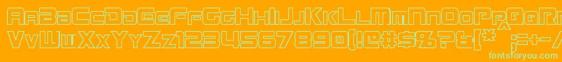MissionGtRCondensedHollow Font – Green Fonts on Orange Background