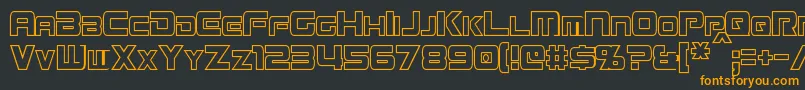 MissionGtRCondensedHollow Font – Orange Fonts on Black Background
