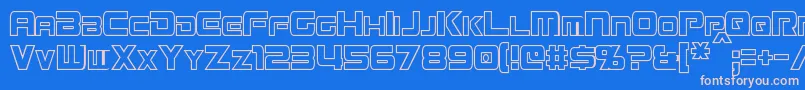 MissionGtRCondensedHollow Font – Pink Fonts on Blue Background