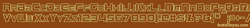 MissionGtRCondensedHollow Font – Yellow Fonts on Brown Background