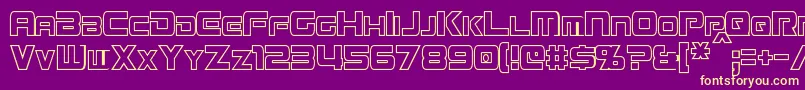 MissionGtRCondensedHollow Font – Yellow Fonts on Purple Background