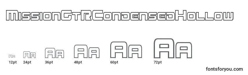 MissionGtRCondensedHollow Font Sizes