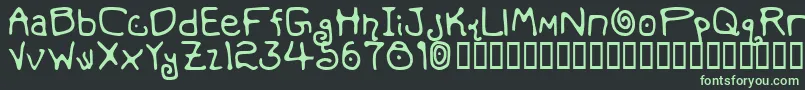 フォントMondmfb – 黒い背景に緑の文字