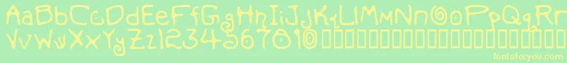 Mondmfb Font – Yellow Fonts on Green Background