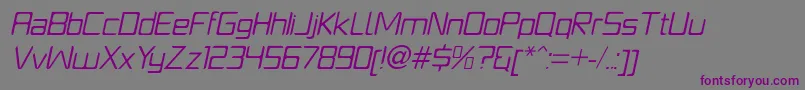 PlatformoneBookitalic Font – Purple Fonts on Gray Background