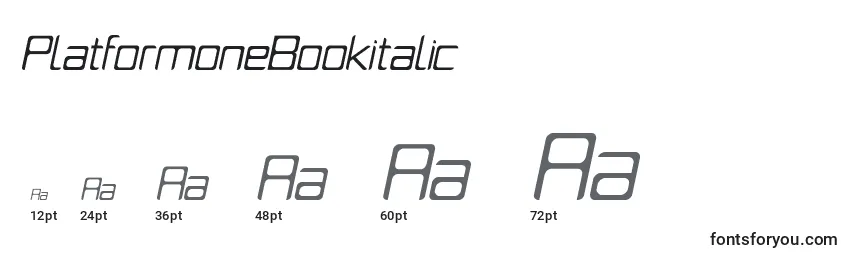 PlatformoneBookitalic-fontin koot