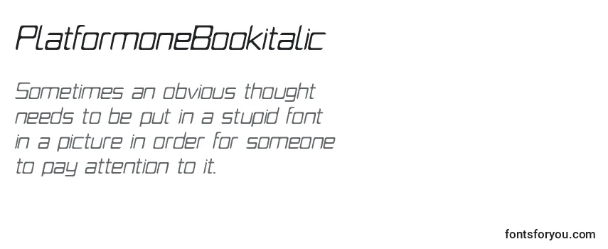 PlatformoneBookitalic Font