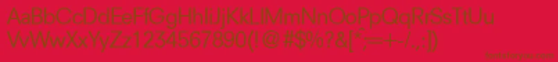 NewsdbNormal-Schriftart – Braune Schriften auf rotem Hintergrund