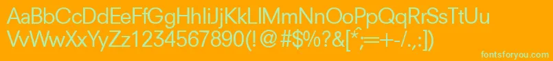 NewsdbNormal Font – Green Fonts on Orange Background