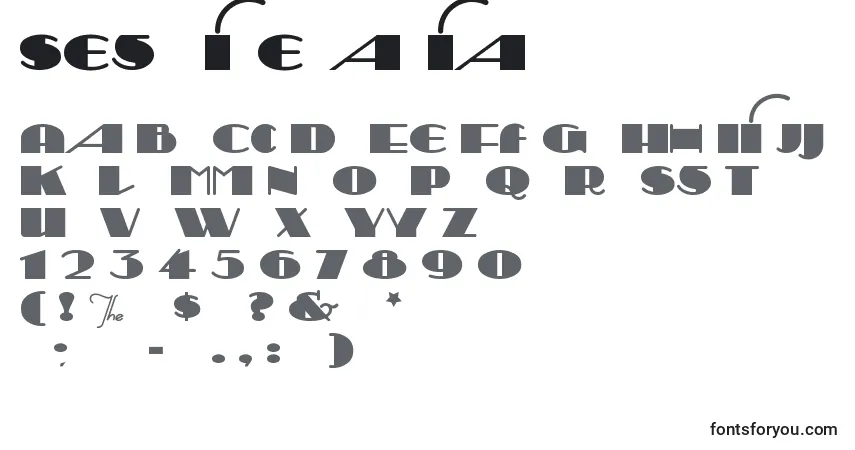Schriftart Sesquipedalian – Alphabet, Zahlen, spezielle Symbole