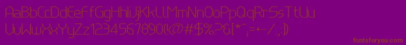 LinewireThin-Schriftart – Braune Schriften auf violettem Hintergrund