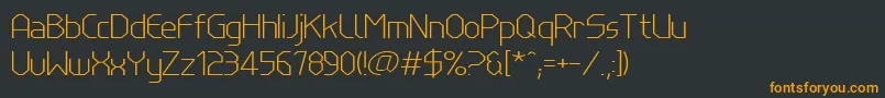 フォントLinewireThin – 黒い背景にオレンジの文字