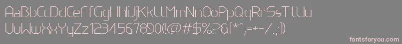 フォントLinewireThin – 灰色の背景にピンクのフォント