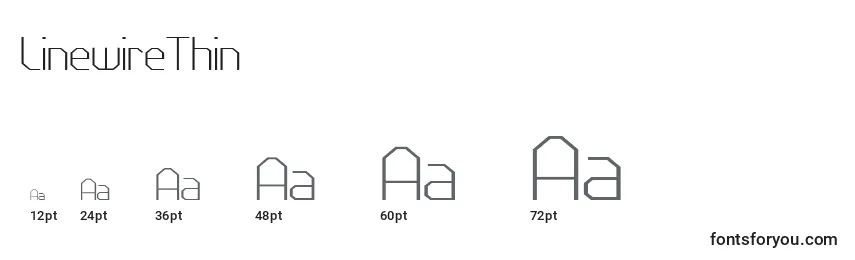 LinewireThin Font Sizes