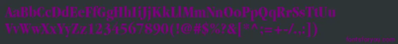 Шрифт ItcGaramondLtBoldCondensed – фиолетовые шрифты на чёрном фоне