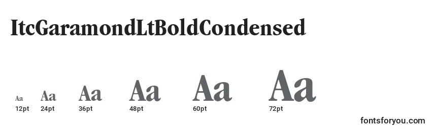 ItcGaramondLtBoldCondensed Font Sizes