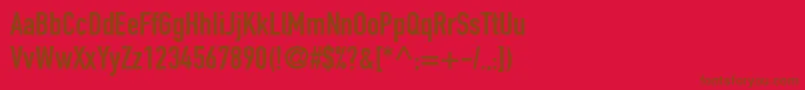 Din1451EngschriftLt Font – Brown Fonts on Red Background
