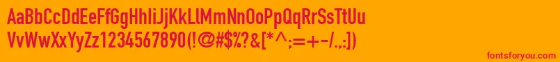 フォントDin1451EngschriftLt – オレンジの背景に赤い文字