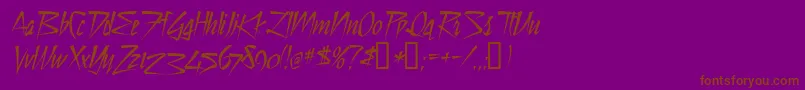 StilltCyrD-fontti – ruskeat fontit violetilla taustalla