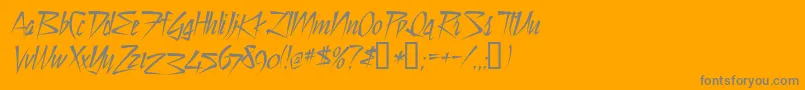 StilltCyrD-Schriftart – Graue Schriften auf orangefarbenem Hintergrund