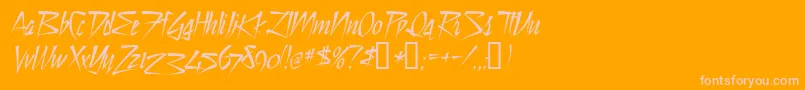 StilltCyrD-Schriftart – Rosa Schriften auf orangefarbenem Hintergrund