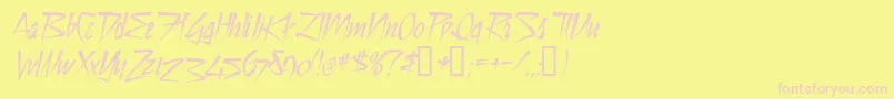 StilltCyrD-fontti – vaaleanpunaiset fontit keltaisella taustalla